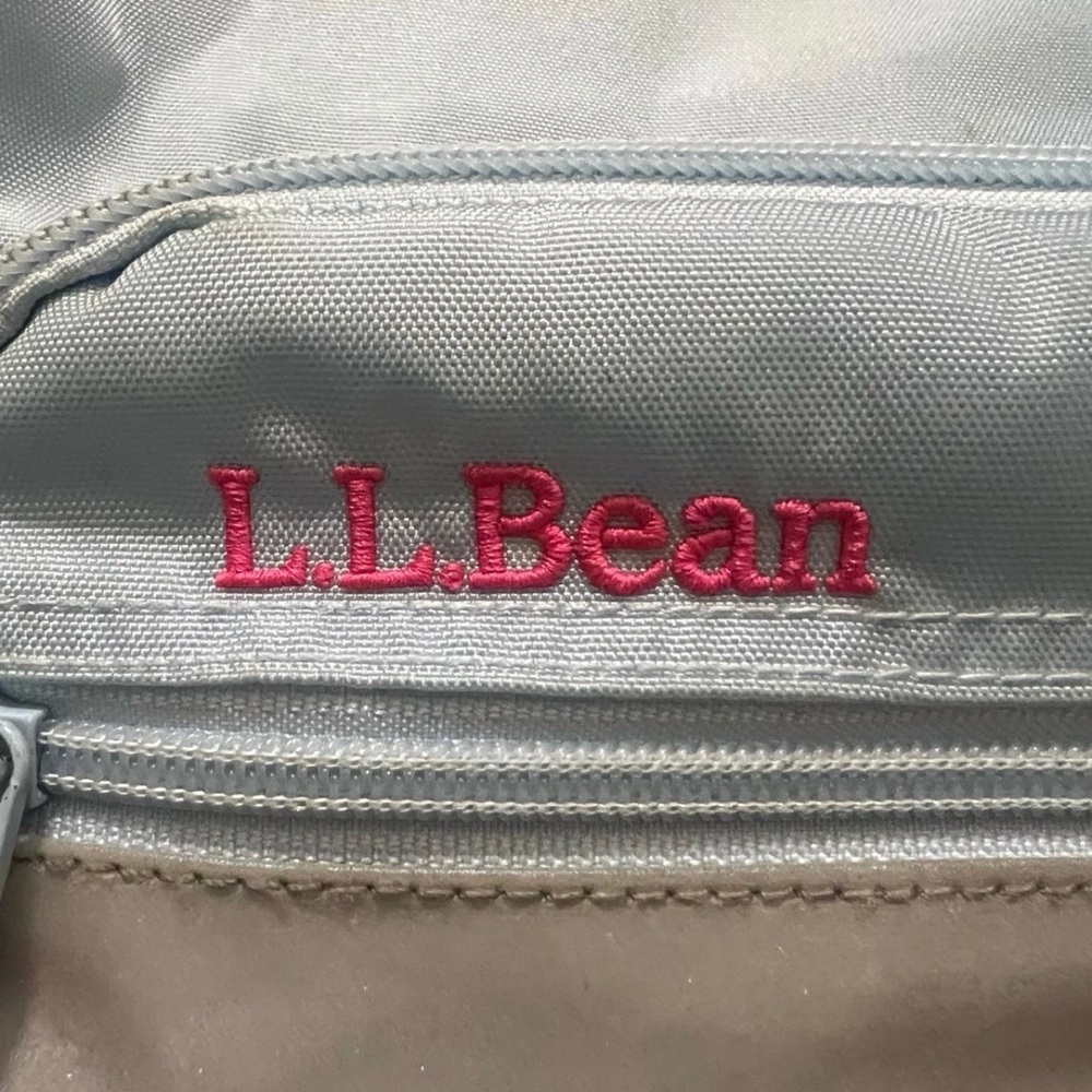 L.L. Bean Kids Light Blue with Pink Logo Backpack